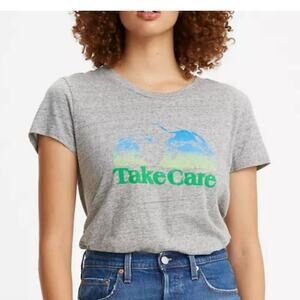 NEW LEVI'S 100% Cotton Crop Tee "Take Care" Earth Day T-Shirt Size XL